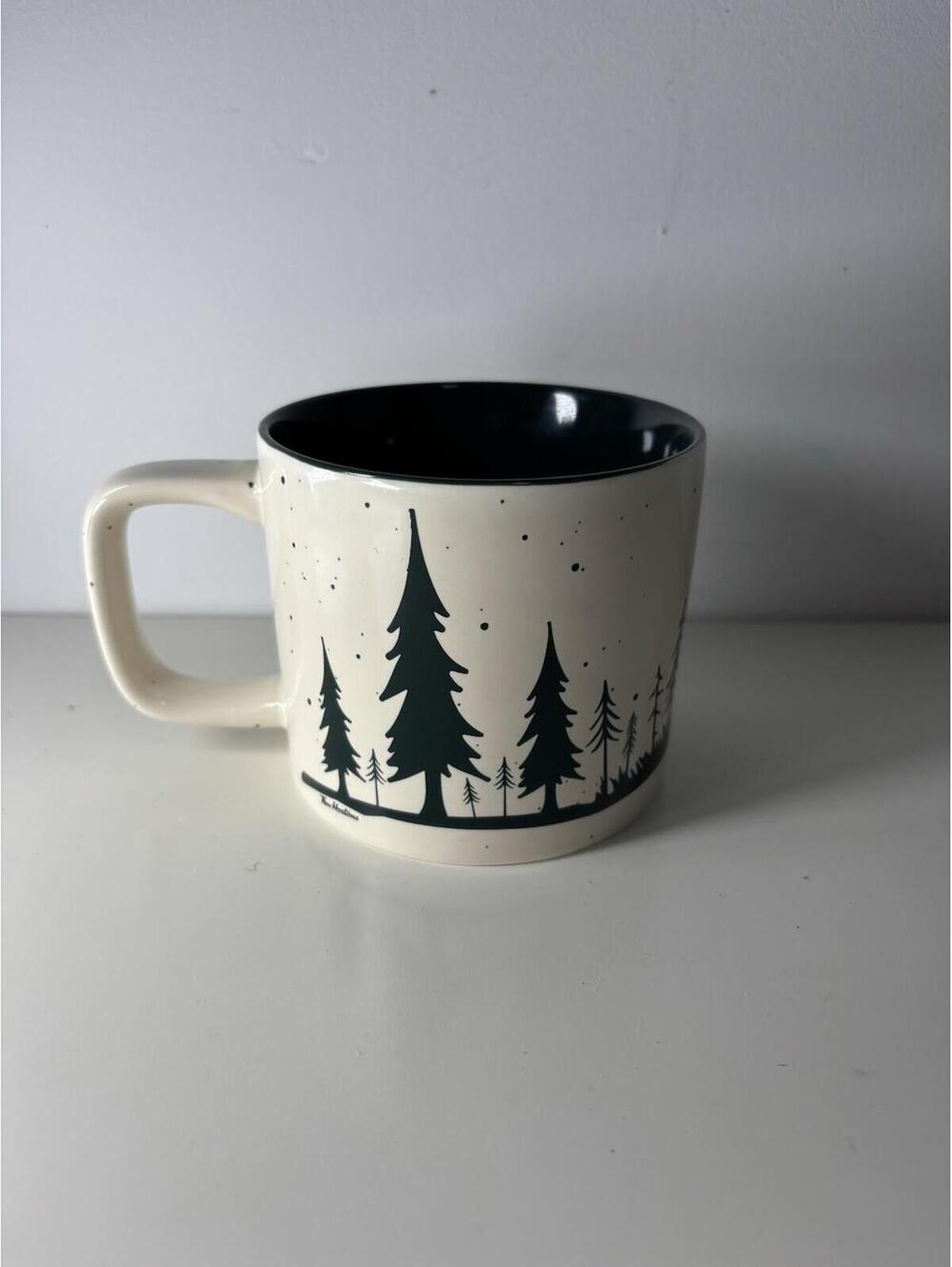 Tim Hortons 2019 Wolf Forest Silhouette Mug Green Interior Speckled